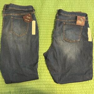Women’s NWT 2 pairs Ava & Viv mid-rise skinny jeans size 24W